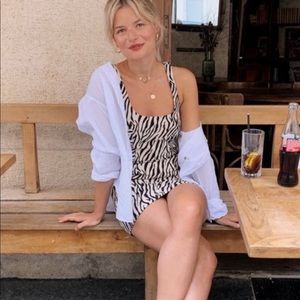 NWT Bec and Bridge Cecile Mini Dress Zebra Print